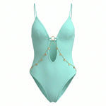 Mint Green Chain Detail One-Piece Swimsuit