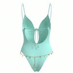 Mint Green Chain Detail One-Piece Swimsuit