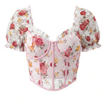 Floral Print Crew Neck Short Sleeve Casual T-Shirt