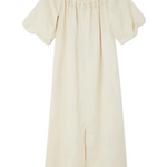 Beige Off Shoulder Tropical Print Maxi Dress