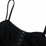 lack Lace Corset Style Spaghetti Strap Bodysuit