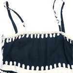 Navy Blue Floral Print Spaghetti Strap Mini Dress