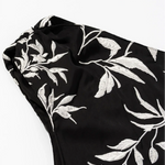 Black Floral Print One Shoulder Fringe Mini Dress