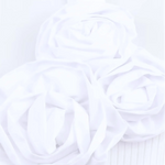 White 3D Flower Applique Ribbed Knit Regular Length Tank Top