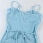 Light Blue Corset Bustier High Slit Mermaid Maxi Dress
