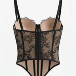 Black Lace Mesh Corset Top