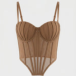 Brown Structured Corset Top