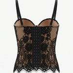 Black Lace Bustier Crop Top