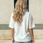White Black Lace Bra Print Oversized T-Shirt