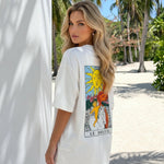 White Oversized Graphic Print T-Shirt
