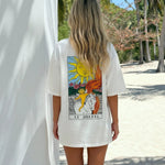 White Oversized Graphic Print T-Shirt