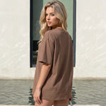 Brown Graphic Print Oversized T-Shirt