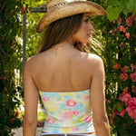 Multicolor Floral Print Strapless Tube Top