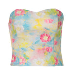 Multicolor Floral Print Strapless Tube Top