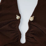 Brown Glitter Ruched Keyhole Halter Neck Top