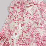 Pink Floral Print Corset Bow Straps Mini Dress