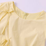 Yellow Sleeveless Multi Bow Tie Cutout Side Split Mini Dress