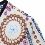 Off-White Multicolor Floral Embroidered Tie-Front Kimono Top