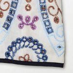 Off-White Multicolor Floral Embroidered Tie-Front Kimono Top