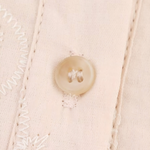 Beige Eyelet Embroidery Sleeveless Collared Shirt Mini Dress