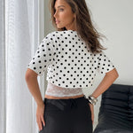 Black Layered Lace Hem Cropped T-Shirt