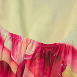 Yellow Floral Print Halter Layered Mini Dress