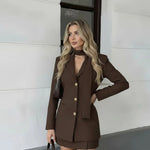 Long Sleeve Formal Mini Blazer Dress