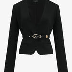 Black Deep V-Neck Blazer