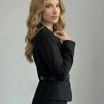 Black Deep V-Neck Blazer