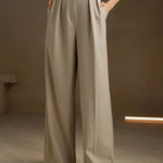 Elegant High Waist Pleated Wide Leg Pants