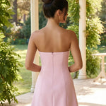 Pink Strapless Structured A-Line Mini Dress