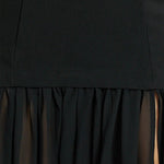 Black Strapless Maxi Dress With Sheer Chiffon Overlay