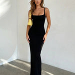 Elegant Black Backless Design Bodycon Maxi Dress