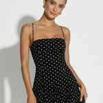 Polka Dot Spaghetti Strap Square Neck Flare Mini Dress
