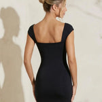 Black Corset Bodice Stretchy Fabric Slim Fit Mini Dress