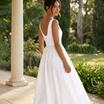 V-Neck Sleeveless Corset Bodice Midi Dress