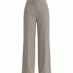 Gray High Waist Pleated Wide Leg Long Pants