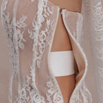 White Lace Strapless Deep V Corset Mini Dress