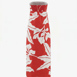 Red Leaf Print Strapless Overlay Top