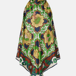 Green Floral Print Halter Neck Top
