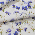 White Blue Floral V Neck Ruffle Hem Cami Top