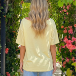 Pale Yellow Spritz Orange Graphic One Shoulder Tee
