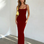 Elegant Black Backless Design Bodycon Maxi Dress