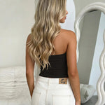 Champagne Shimmer Strapless Ruched Tube Top