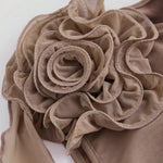 Khaki Ruched Floral Sleeveless Midi Dress