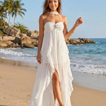 White Starfish Decor Strapless Sweetheart Maxi Dress