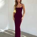 Elegant Black Backless Design Bodycon Maxi Dress