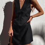 Zeagoo Women's Cotton Linen Slim Vest Dress