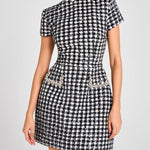 Zeagoo Elegant Houndstooth Short Sleeve Dress for Women Casual Summer Vacation 2026