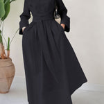 Zeagoo Women's Casual Cinched Waist Long Sleeve Dress